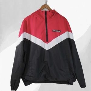 Members Only quarter zip pullover jacket - Red, white, black, Size XL
